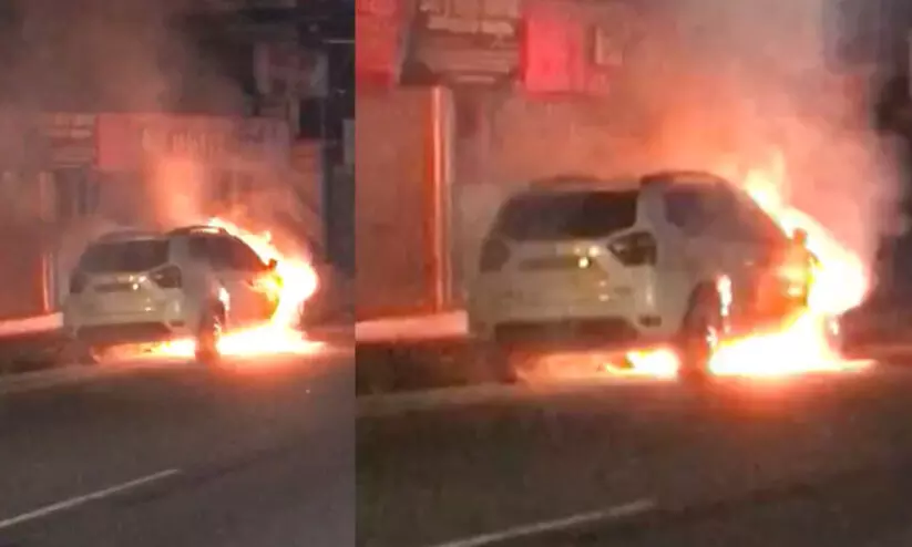 wayanad car fire 9876a wayanad car fire 9876a