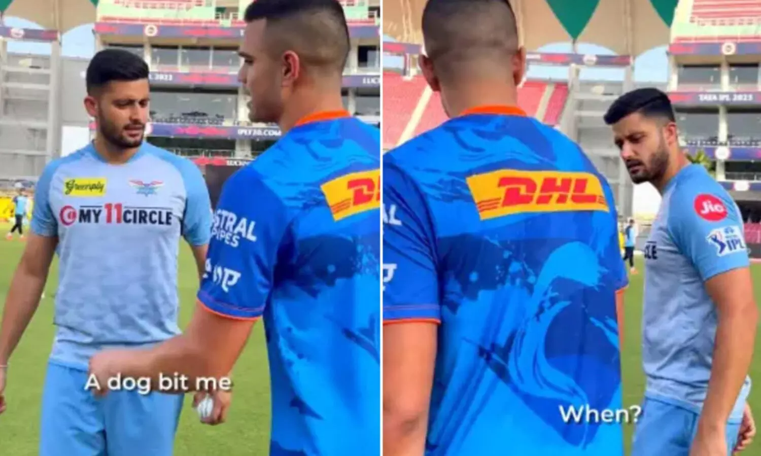 മുംബൈക്ക് തിരിച്ചടി; അർജുൻ തെണ്ടുൽക്കറിനെ പട്ടി കടിച്ചു; വിഡിയോ പങ്കുവെച്ച് ലഖ്നോ ടീം