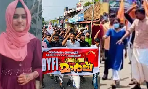 അസ്മിയയുടെ മരണം: മതപഠന കേന്ദ്രത്തിലേക്ക് ഡി.വൈ.എഫ്.ഐ, എ.ബി.വി.പി മാർച്ച്