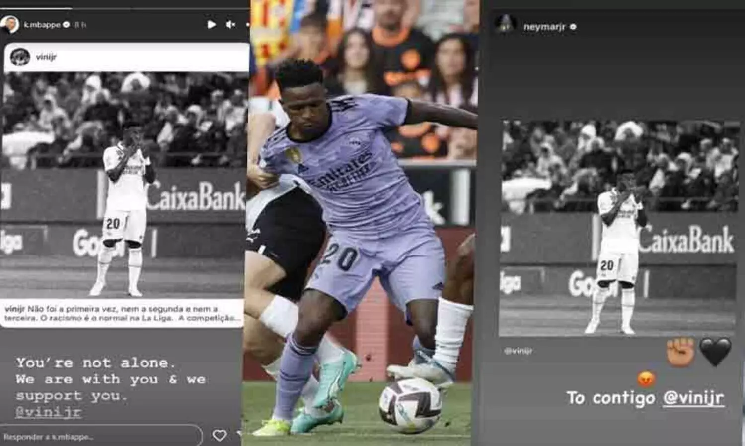 വം​ശീ​യാ​ധി​ക്ഷേ​പം: വി​നീ​ഷ്യ​സി​ന് പി​ന്തു​ണ​യു​മാ​യി ഫു​ട്ബാ​ൾ ലോ​കം