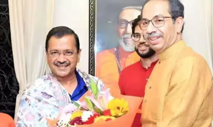 Arvind Kejriwal, Uddhav Thackeray Arvind Kejriwal, Uddhav Thackeray