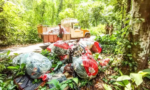 വനത്തിൽ മാലിന്യം തള്ളിയ യുവാവ്​ അറസ്റ്റിൽ