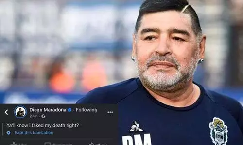 ‘എന്‍റെ മരണം വ്യാജമായിരുന്നു’; മറഡോണയുടെ ഫേസ്ബുക്കിൽ വിചിത്ര സന്ദേശം; ഞെട്ടി ആരാധകർ