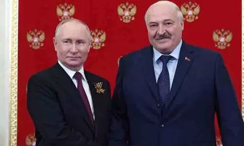 Alexander Lukashenko with Vladimir Putin