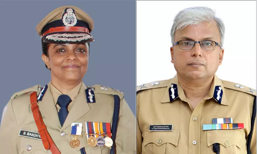 ഡി.ജി.പിമാരായ ഡോ.ബി. സന്ധ്യയും എസ്. ആനന്ദകൃഷ്ണനും ഇന്ന് വിരമിക്കും ഡി.ജി.പിമാരായ ഡോ.ബി. സന്ധ്യയും എസ്. ആനന്ദകൃഷ്ണനും ഇന്ന് വിരമിക്കും