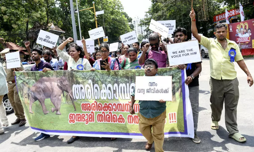 അരിക്കൊമ്പ​നുവേണ്ടി മൃഗസ്​നേഹികളുടെ സെക്രട്ടേറിയറ്റ് മാർച്ച്
