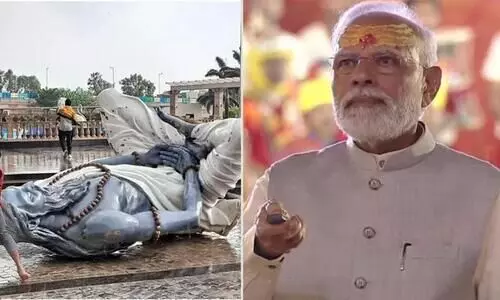 850 കോടി നിർമാണ ചിലവ്, മോദി ഉദ്ഘാടനം ചെയ്ത സപ്തർഷികളുടെ പ്രതിമകൾ കാറ്റിൽ തകർന്നു; അന്വേഷിക്കുമെന്ന് ലോകായുക്ത