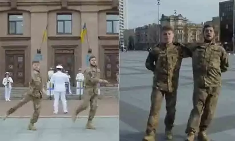 Ukraine soldiers dance to Naatu naatu