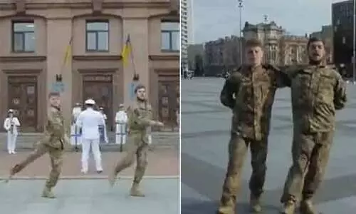 Ukraine soldiers dance to Naatu naatu