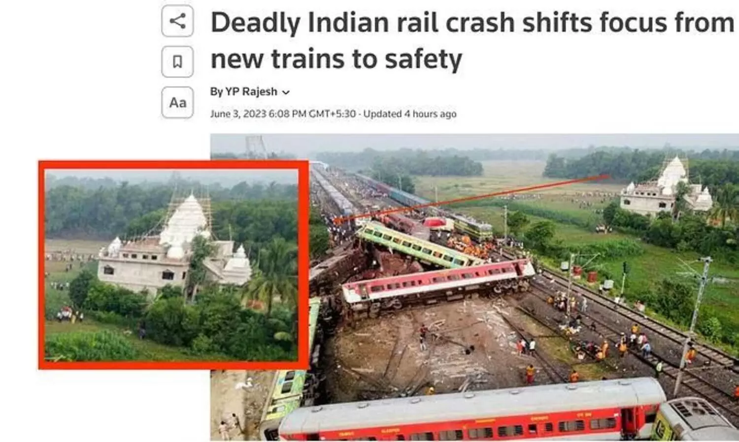 ബാലോസര്‍ അപകടത്തിന് പിന്നാലെ മുസ്‍ലിം വിരുദ്ധ പ്രചരണം; അപകടം നടന്നത് വെള്ളിയാഴ്ച, സംഭവ സ്ഥലത്തിനടുത്ത് പള്ളി -ഫാക്ട് ചെക്