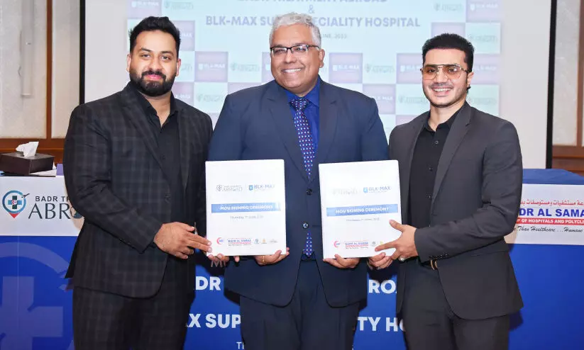 ബദർ ട്രീറ്റ്മെന്റ് എബ്രോഡ്’; ബദർ അൽ സമയും ബി.എ.കെ-മാക്സ് ഹോസ്പ്പിറ്റലും കരാർ ഒപ്പുവെച്ചു ബദർ ട്രീറ്റ്മെന്റ് എബ്രോഡ്’; ബദർ അൽ സമയും ബി.എ.കെ-മാക്സ് ഹോസ്പ്പിറ്റലും കരാർ ഒപ്പുവെച്ചു