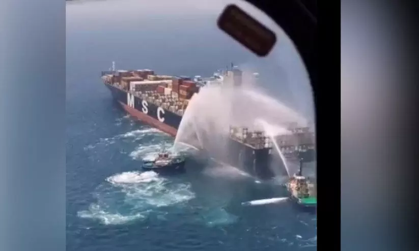 പനാമ ചരക്കുകപ്പലിൽ തീപിടിത്തം: പരിക്കേറ്റയാളെ രക്ഷപ്പെടുത്തി