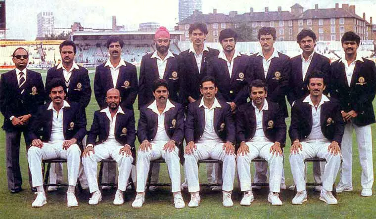 1983 ലോകക്കപ്പ് ക്രിക്കറ്റ് ചാമ്പ്യൻമാരായ ഇന്ത്യൻ ടീം
