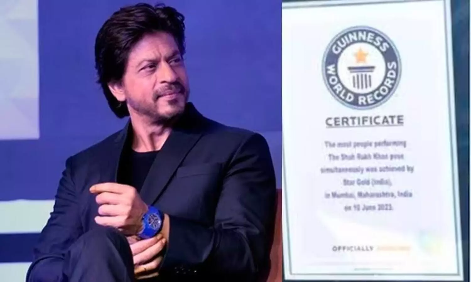 Shah Rukh Khan  signature pose at Mannat, his fans create unique Guinness World Record