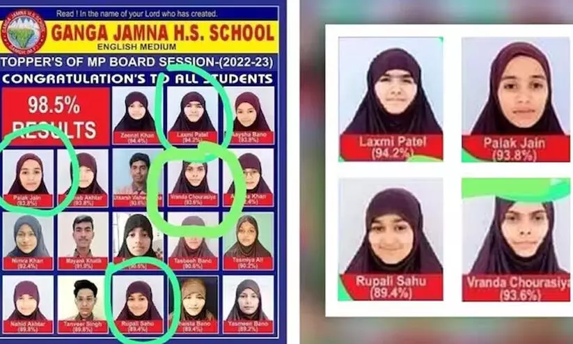 ഹിജാബണിഞ്ഞ് അമുസ്‍ലിം പെൺകുട്ടികളുടെ ഫോട്ടോ; സ്കൂളിനെതിരെ കടുത്ത നടപടിയുമായി മധ്യപ്രദേശ് ബി.ജെ.പി സർക്കാർ