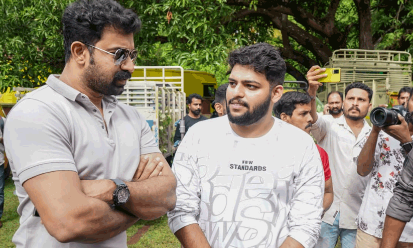 Shaji Kailas son Jagan Shaji Kailas first-day shoot of debut film Shaji Kailas son Jagan Shaji Kailas first-day shoot of debut film
