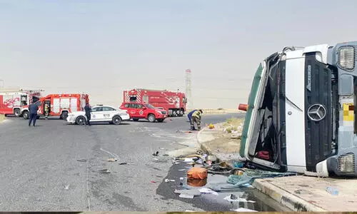 ഇ​ന്ധ​ന​വു​മാ​യി വ​ന്ന ടാ​ങ്ക​ർ മ​റി​ഞ്ഞു