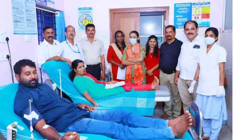 Photographers donating blood to the blood bank