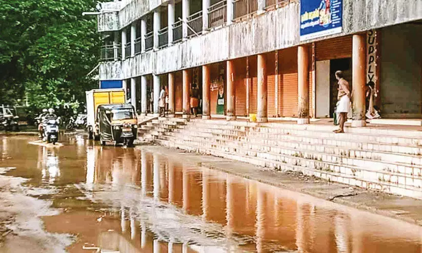 ഒ​റ്റ​പ്പാ​ലം ബ​സ് സ്റ്റാ​ൻ​ഡി​ന് പു​റ​കു​വ​ശം ച​ളി​ക്കു​ളം