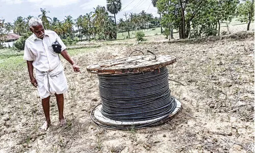 വി​ത​ച്ച പാ​ട​ത്ത് വൈ​ദ്യു​തി കേ​ബി​ൾ സ്ഥാ​പി​ച്ചു; പ​രാ​തി​യു​മാ​യി ക​ർ​ഷ​ക​ർ