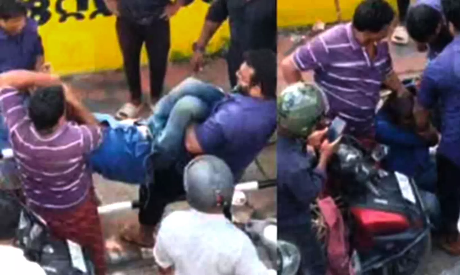 മദ്യലഹരിയിൽ തൊഴിലാളിയുടെ വീട്ടു മതിൽ ചാടിയ പൊലീസുകാരനെ കൈകാര്യം ചെയ്ത് നാട്ടുകാർ