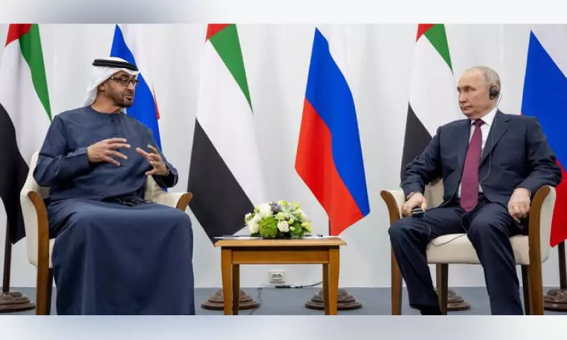 യു.എ.ഇ പ്രസിഡന്റ് പുടിനുമായി ചർച്ച നടത്തി യു.എ.ഇ പ്രസിഡന്റ് പുടിനുമായി ചർച്ച നടത്തി