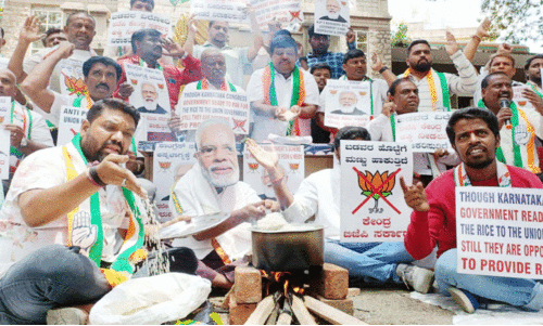 ‘അന്നഭാഗ്യ’ പദ്ധതിക്ക് കേന്ദ്രം അരി നൽകുന്നില്ല; കോൺഗ്രസ് സമരത്തിന്