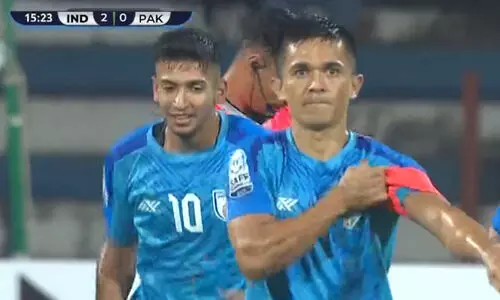 സാഫ് കപ്പ് ഫുട്ബാൾ: പാക്കിസ്താനെതിരെ ആദ്യപകുതിയിൽ ഇന്ത്യ രണ്ടുഗോളിന് മുന്നിൽ