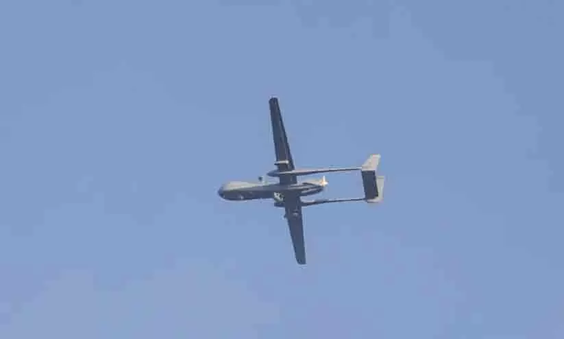 An unmanned aerial vehicle (UAV) operated by the Israeli military flies over the southern city of Ashdod An unmanned aerial vehicle (UAV) operated by the Israeli military flies over the southern city of Ashdod