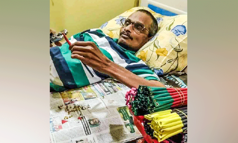 24 വർഷമായി ശയ്യാവലംബൻ;  ഷാജിയുടെ പേപ്പർപേനക്ക്​  ഖ്യാതി വിദേശത്തും