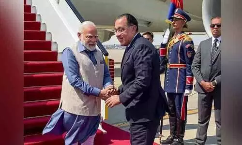 അ​മേ​രി​ക്ക​ൻ സ​ന്ദ​ർ​ശ​ന​ത്തി​നു ശേ​ഷം ന​രേ​ന്ദ്ര മോ​ദി​ ഈ​ജി​പ്തി​ൽ