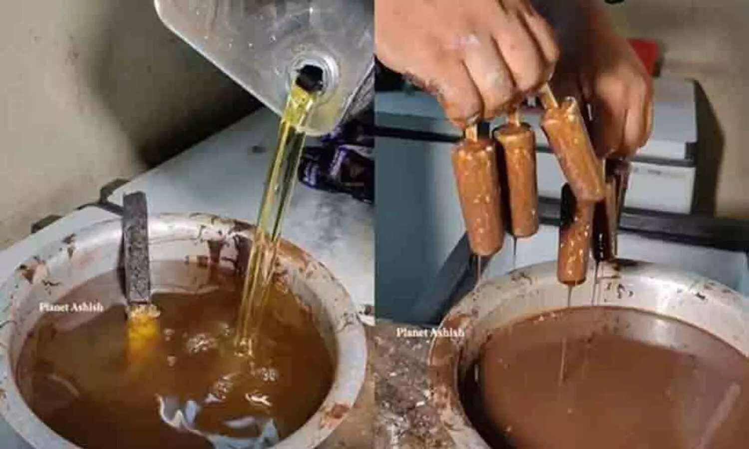 എണ്ണയിൽ മുക്കിയെടുക്കുന്ന ചോക്ലേറ്റ് ഐസ്ക്രീമിന്റെ വിഡിയോ വൈറൽ, ഓയിൽ ക്രീം എന്ന് സോഷ്യൽമീഡിയ