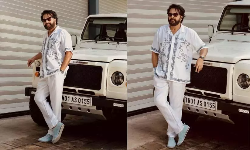 മരണമാസായി മെഗാസ്റ്റാർ; വൈറലായി ലാൻഡ്​റോവറിന്​ ഒപ്പമുള്ള ചിത്രങ്ങൾ