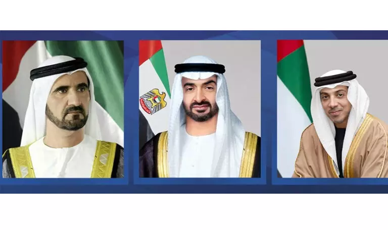 ഖ​ത്ത​ർ അ​മീ​റി​ന്​ ആ​ശം​സ​യ​ർ​പ്പി​ച്ച്​ യു.​എ.​ഇ ഭ​ര​ണാ​ധി​കാ​രി​ക​ൾ