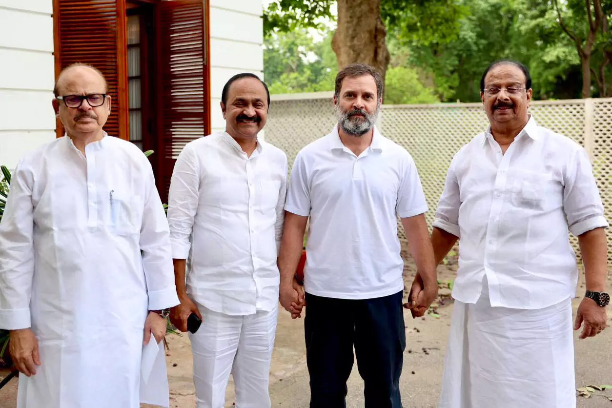 Rahul Gandhi, K Sudhakaran, VD Satheesan Rahul Gandhi, K Sudhakaran, VD Satheesan