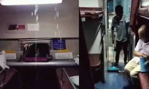 എ.സി കോച്ചിൽ ചോർച്ച; ഓപ്പൺ ഷവർ സൗകര്യമെന്ന് ട്വിറ്ററിൽ പരിഹാസം; വിമർശനവുമായി കോൺഗ്രസ്