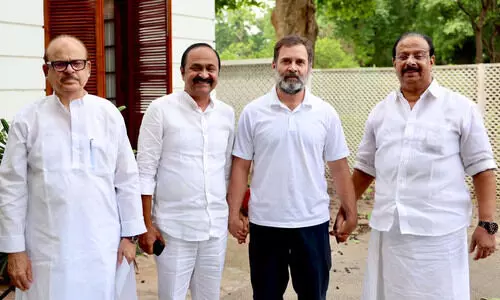 Rahul Gandhi, K Sudhakaran, VD Satheesan