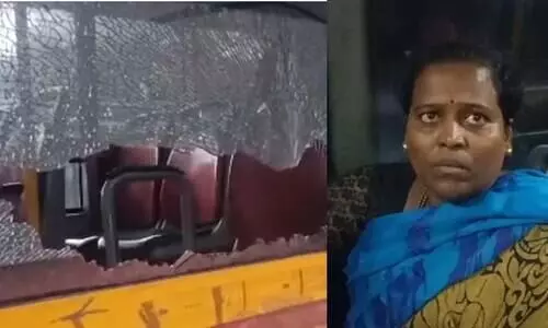 Karnataka Woman fined for throwing stones as bus Karnataka Woman fined for throwing stones as bus