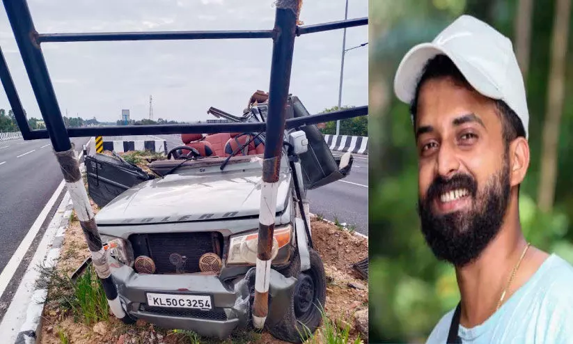 എ​ക്സ്പ്ര​സ് വേ​യി​ൽ വാ​ഹ​നാ​പ​ക​ടം;   മ​ല​യാ​ളി യു​വാ​വ് മ​രി​ച്ചു