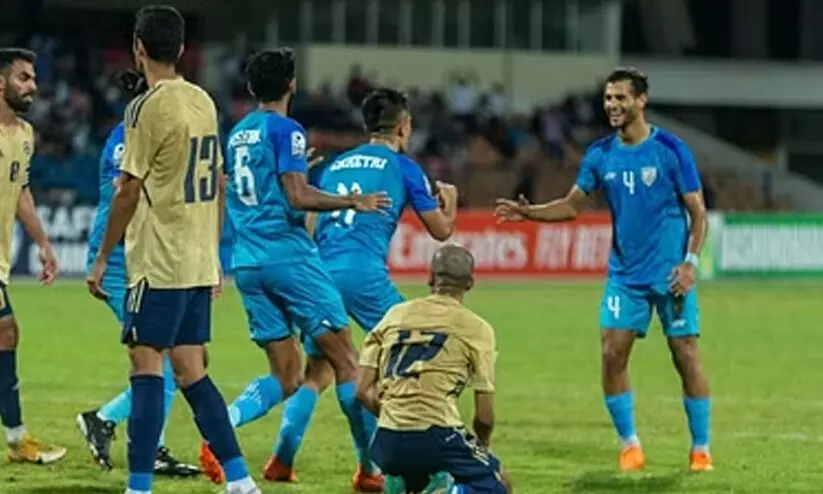 വില്ലനായി സെൽഫ്ഗോൾ; ഇന്ത്യ-കുവൈത്ത് മത്സരം സമനിലയിൽ