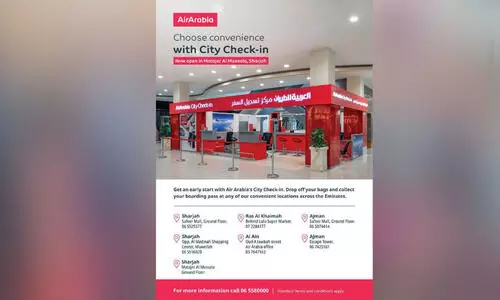 എ​യ​ർ അ​റേ​ബ്യ ഷാ​ർ​ജ​യി​ൽ പു​തി​യ സി​റ്റി ചെ​ക്-​ഇ​ൻ കേ​ന്ദ്രം തു​റ​ക്കു​ന്നു