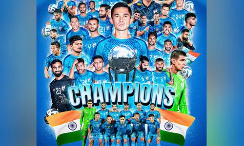 സാഫ് കപ്പ് ഇന്ത്യക്ക്; സഡൻ ഡെത്തിൽ കുവൈത്തിനെ വീഴ്ത്തി ഒമ്പതാം കിരീടം സാഫ് കപ്പ് ഇന്ത്യക്ക്; സഡൻ ഡെത്തിൽ കുവൈത്തിനെ വീഴ്ത്തി ഒമ്പതാം കിരീടം