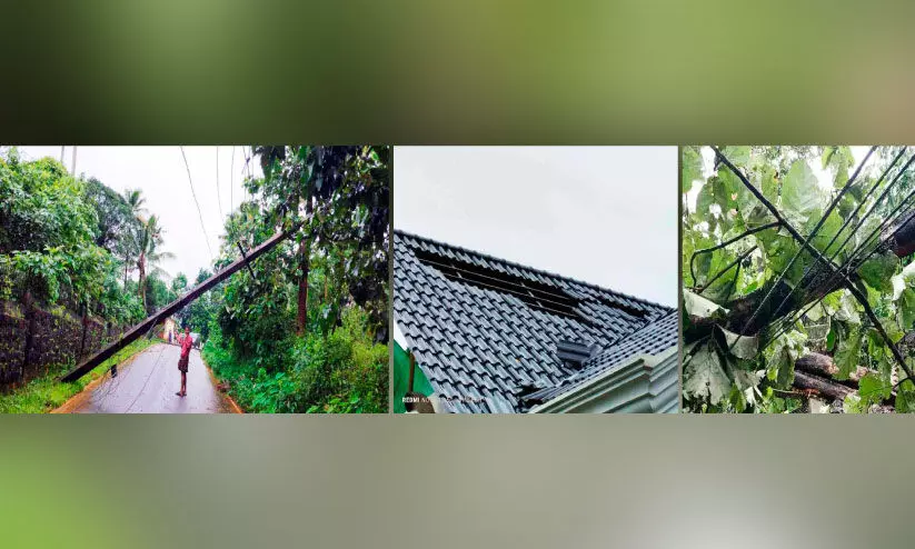 നാശം വിതച്ച് മിന്നൽ ചുഴലി നാശം വിതച്ച് മിന്നൽ ചുഴലി