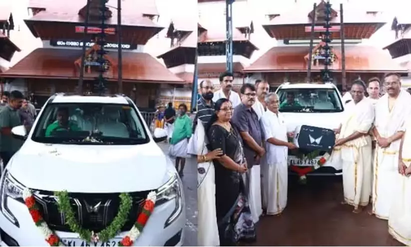 Mahindras flagship SUV is offered at the Guruvayur temple