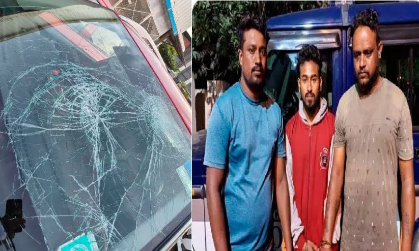 ബം​ഗ​ളൂ​രു ന​ഗ​ര​ത്തി​ൽ മ​ല​യാ​ളി കാ​ർ  യാ​ത്ര​ക്കാ​ർ​ക്കു​നേ​രെ അ​ക്ര​മം; മൂ​ന്നു​പേ​ർ അ​റ​സ്റ്റി​ൽ