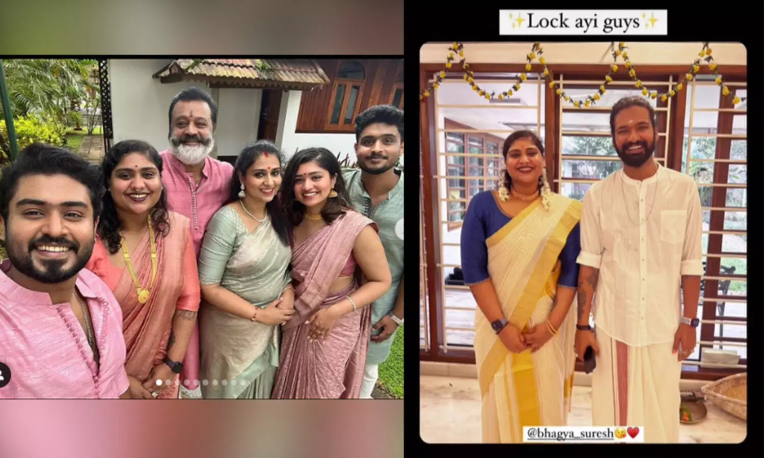 ‘ലോക്കായി ഗയ്സ്’; വിവാഹ നിശ്ചയ ചിത്രങ്ങൾ പങ്കുവെച്ച് ഭാഗ്യ സുരേഷ്