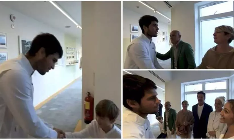 അൽകാരസിനെ അഭിനന്ദിച്ച് ദ്യോകോവിചിന്റെ ഭാര്യയും മകനും; വിഡിയോ വൈറൽ