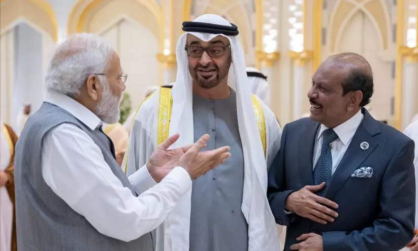 യു.എ.ഇയിൽ എത്തിയ പ്രധാനമന്ത്രിക്ക് ആശംസ നേർന്ന് എം.എ. യൂസുഫലി യു.എ.ഇയിൽ എത്തിയ പ്രധാനമന്ത്രിക്ക് ആശംസ നേർന്ന് എം.എ. യൂസുഫലി