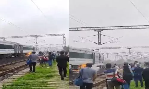 വന്ദേഭാരത് ട്രെയിനിൽ തീപിടിത്തം; യാത്രക്കാരെ ഒഴിപ്പിച്ചു -Video