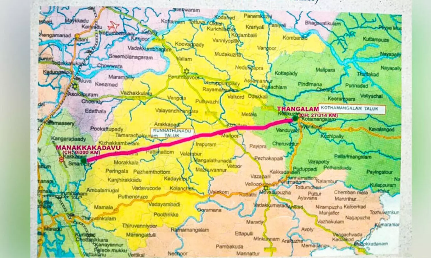 തങ്കളം-കാക്കനാട് നാലുവരിപ്പാത ചുവപ്പ്​ സിഗ്നലിൽ